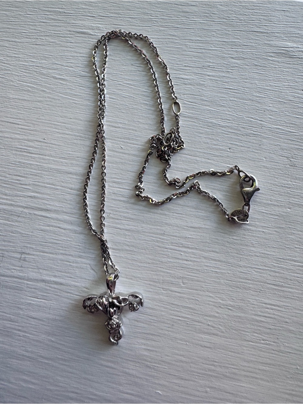 Stamped S925 Floral Pendant with chain